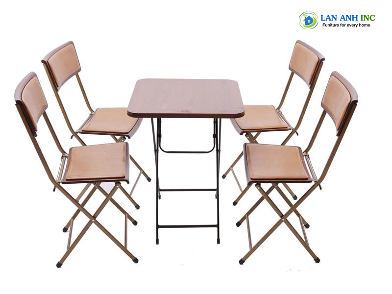 Bộ bàn cafe xếp gọn 4 ghế patio mặt nệm chân sắt Bộ bàn cafe xếp gọn 4 ghế patio mặt nệm chân sắt
