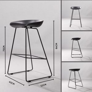 Ghế Quầy Bar Chân Sắt Mặt Nhựa LAB3021