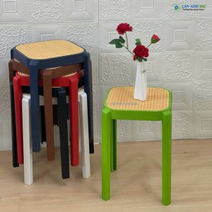 Ghế đôn nhựa đúc mặt vuông giá rẻ LA3031