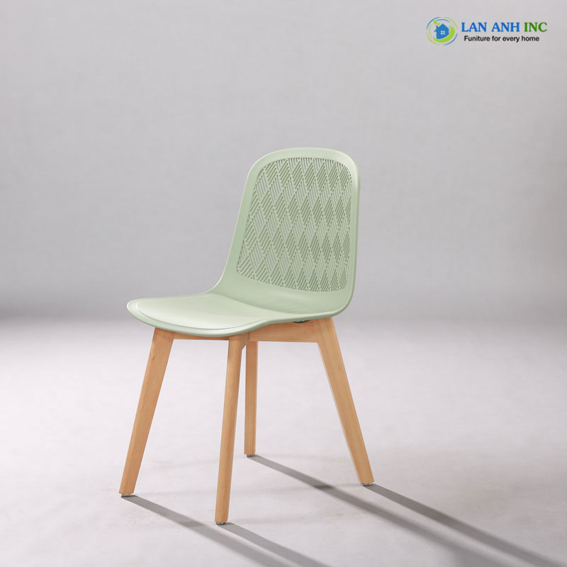 Ghế nhựa chân gỗ cao cấp đẹp hiện đại LAGE33B