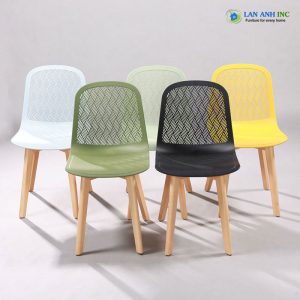 Ghế Ăn Nhựa Chân Gỗ Cao Cấp LA3003B