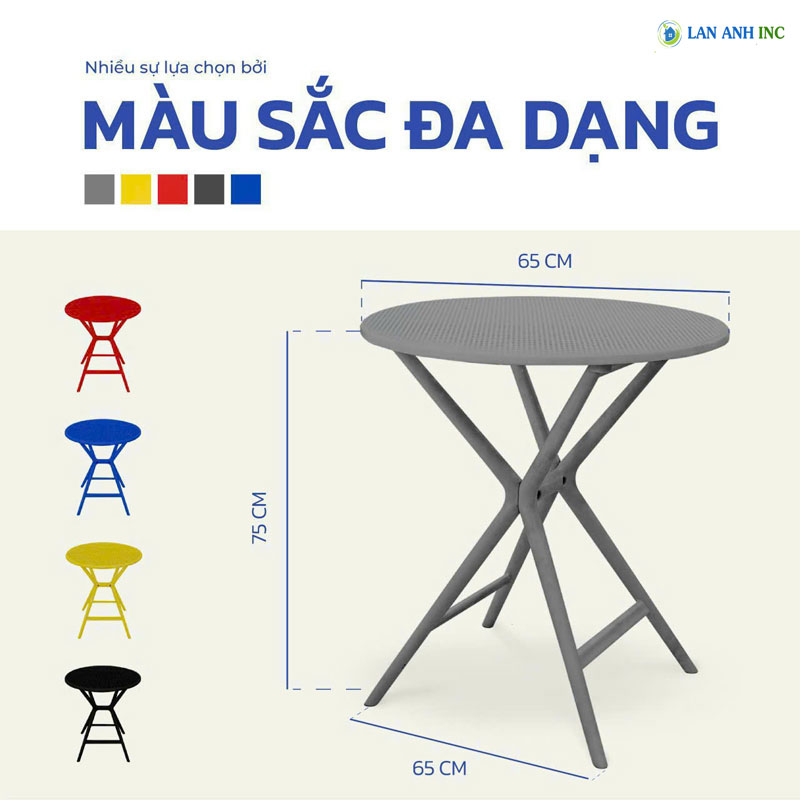 Kích thước bàn cafe nhựa tròn caoMGH07 Kích thước bàn cafe nhựa tròn caoMGH07