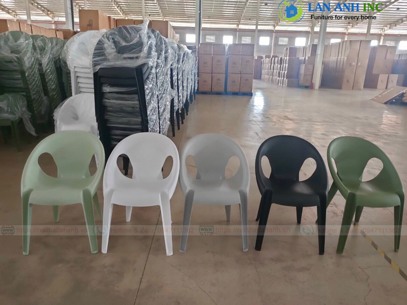 Ghế Nhựa Đúc Nguyên Khối Xếp Chồng Giá Rẻ LA3019 với 5 màu sắc để lựa chọn. Ghế Nhựa Đúc Nguyên Khối Xếp Chồng Giá Rẻ LA3019 với 5 màu sắc để lựa chọn.