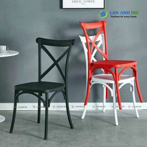Ghế Nhựa Đúc Nguyên khối xếp chồng Chữ X LA3041