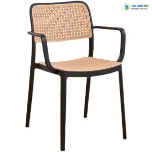 Ghế Nhựa Đúc Có Tay Mặt Giả Đan Mây LA3052
