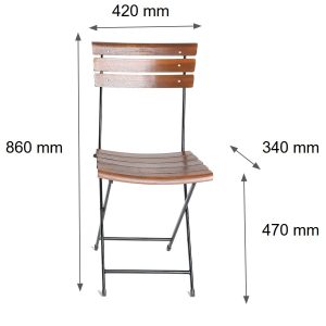 Ghế Xếp Cafe Nan Gỗ Chân Sắt Patio 02