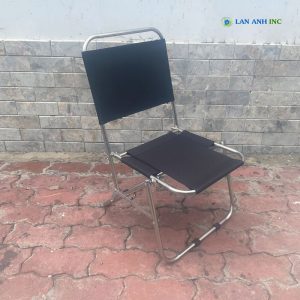 Ghế xếp inox mini cafe vải bố lưng thấp