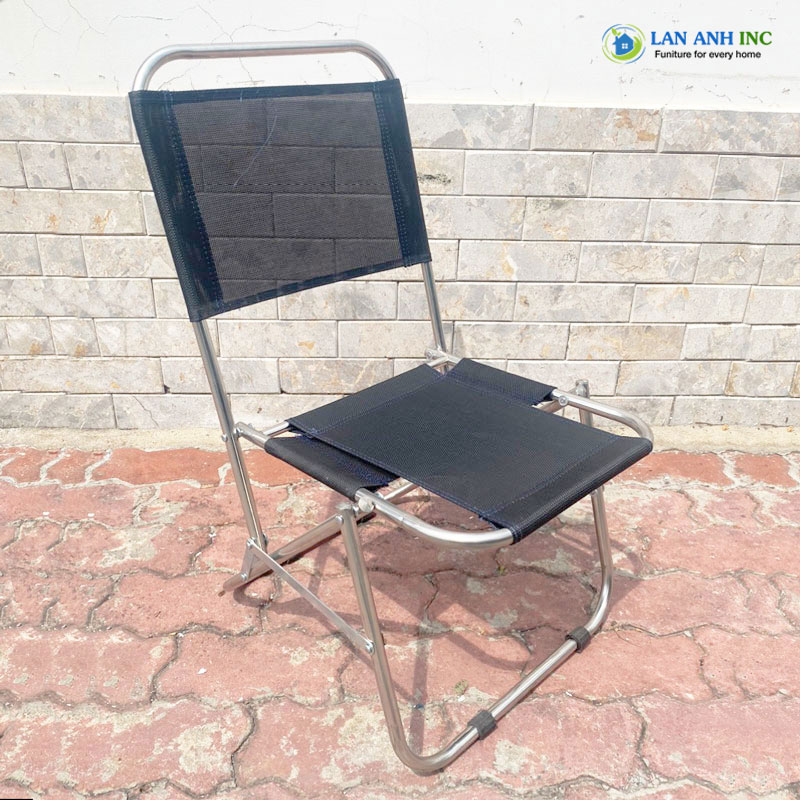 Ghế xếp inox vải lưới lưng thấp cafe câu cá dã ngoại mini giá rẻ Ghế xếp inox vải lưới lưng thấp cafe câu cá dã ngoại mini giá rẻ