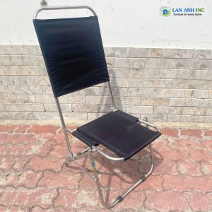 Ghế xếp inox mini cafe vải bố lưng cao