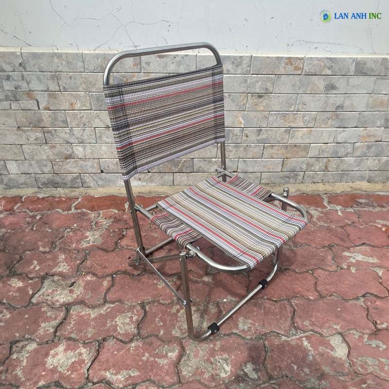 Kích thước ghế xếp inox cafe lưng thấp thổ cẩm Kích thước ghế xếp inox cafe lưng thấp thổ cẩm