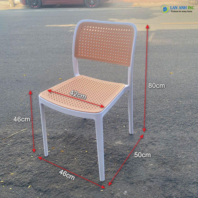 Kích thước Ghế ăn , ghế cafe nhựa đúc nguyên khối xếp chồng hiện đại LA3051. Kích thước Ghế ăn , ghế cafe nhựa đúc nguyên khối xếp chồng hiện đại LA3051.