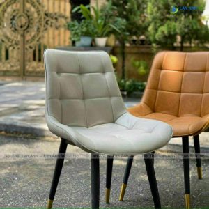 Ghế ăn bọc da chân sắt Loft caro LA28A1