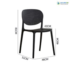 Bộ Bàn Ghế Cafe Tròn Ngoài Trời 4 Ghế Nhựa Đúc Đẹp BBCF39 Kich thuoc ghe nhua duc xep chong LA1007