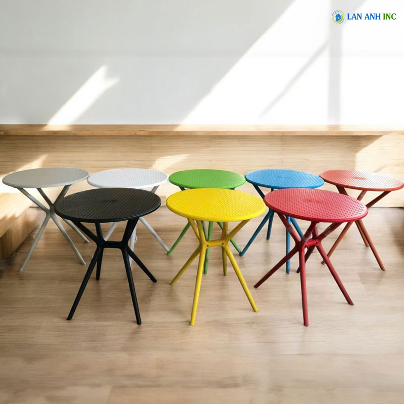 Bàn cafe nhựa tròn cao ngoài trời đẹp hiện đại LAB3025