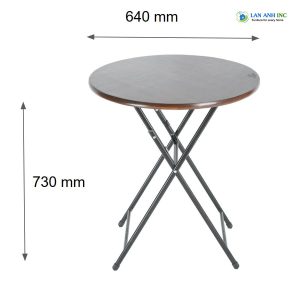 Bàn tròn cafe cao xếp gọn ngoài trời gỗ chân sắt LAPX05