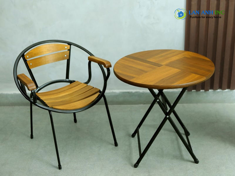 Bàn tròn cafe mini xếp gọn LAPX04 Bàn tròn cafe mini xếp gọn LAPX04