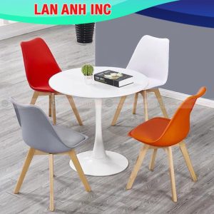 Bộ bàn tulip tròn 4 ghế eames nệm BBA18 bo ban an cafe tulip tron 4 ghe eames nem BBA18 1