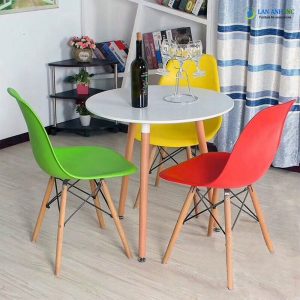 Bộ bàn cafe tròn 3 ghế eames BBA12