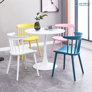 Bộ Bàn Ghế Cafe Tròn 4 Ghế Nhựa Đúc BBCF62