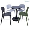 Bộ Bàn Ghế Cafe Tròn Ngoài Trời 4 Ghế Nhựa Đúc Đẹp BBCF39 bo ban cafe nhua chan sat tulip 4 ghe nhua duc dep BBCF39 2