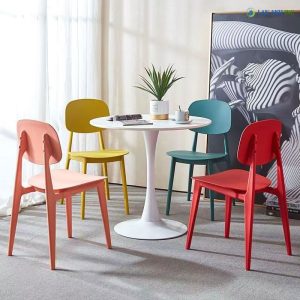 Bộ Bàn Cafe Tròn 4 Ghế Nhựa Đúc BBCF45