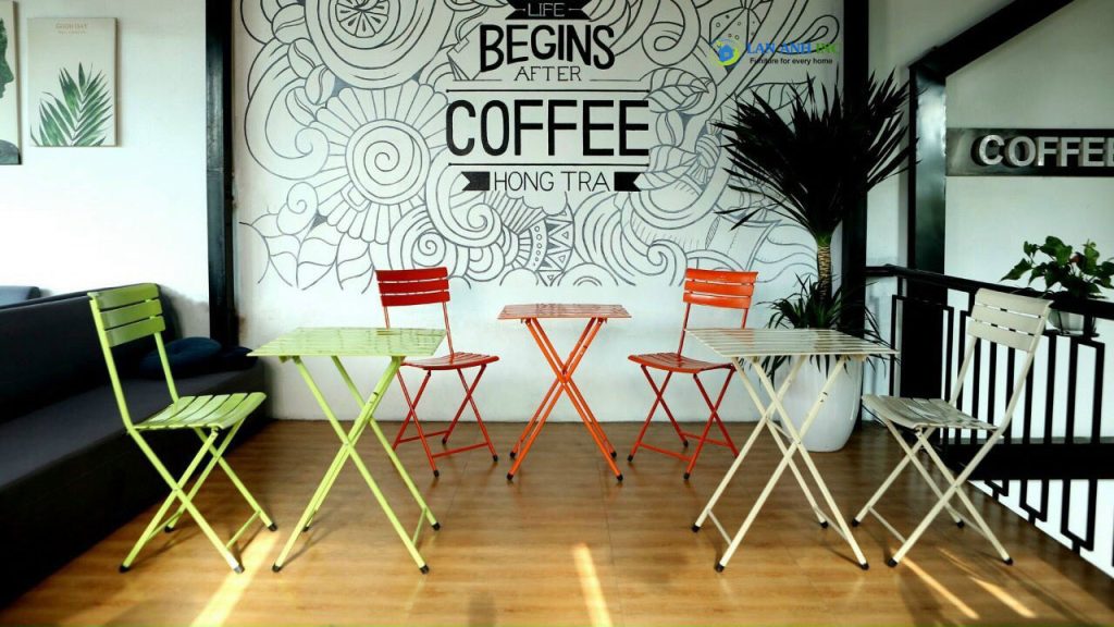 Bộ bàn ghế cafe cao xếp gọn sắt sơn tĩnh điện LAPX03 dùng được nhiều không gian Bộ bàn ghế cafe cao xếp gọn sắt sơn tĩnh điện LAPX03 dùng được nhiều không gian