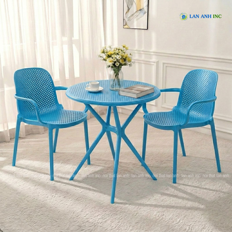 Bộ Bàn Ghế Cafe Tròn 2 Ghế Nhựa Đúc Có Tay BBCF53 Bộ Bàn Ghế Cafe Tròn 2 Ghế Nhựa Đúc Có Tay BBCF53 - Ảnh 7