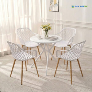 Bộ Bàn Ghế Cafe Nhựa Tròn 4 Ghế Nhựa Chân Sắt BBCF65 bo ban ghe cafe nhua tron 4 ghe dep BBCF182 11 Sao chep