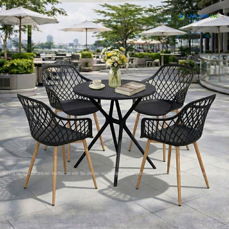 Bộ bàn ghế cafe BBCF65 tròn 4 ghế nhựa đúc nguyên khối đẹp hiện đại Bộ bàn ghế cafe BBCF65 tròn 4 ghế nhựa đúc nguyên khối đẹp hiện đại