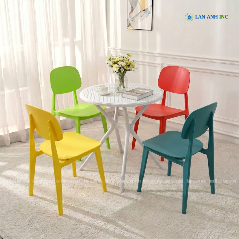 Bộ Bàn Ghế Cafe Tròn 4 Ghế Nhựa Đúc BBCF57 Bộ Bàn Ghế Cafe Tròn 4 Ghế Nhựa Đúc BBCF57 - Ảnh 3