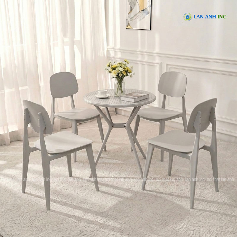 Bộ Bàn Ghế Cafe Tròn 4 Ghế Nhựa Đúc BBCF57 Bộ Bàn Ghế Cafe Tròn 4 Ghế Nhựa Đúc BBCF57 - Ảnh 2