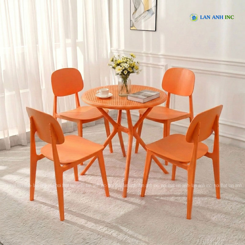 Bộ Bàn Ghế Cafe Tròn 4 Ghế Nhựa Đúc BBCF57 Bộ Bàn Ghế Cafe Tròn 4 Ghế Nhựa Đúc BBCF57 - Ảnh 5