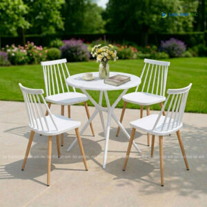 Bộ Bàn Ghế Cafe Nhựa Tròn 4 Ghế Nhựa Chân sắt BBCF66 bo ban ghe cafe nhua tron 4 ghe nhua duc dep BBCF193 11