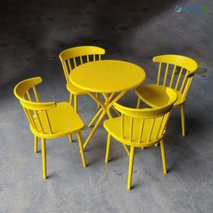 bo ban ghe cafe nhua tron 4 ghe nhua duc dep BBCF60 1