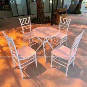 Alternative view of Bộ Bàn Cafe Tròn 4 Ghế Nhựa Đúc Nguyên Khối BBCF82