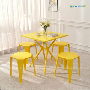 Bộ Bàn Ghế Cafe Vuông 4 Ghế Đông Nhựa BBCF54 bo ban ghe cafe nhua vuong 4 ghe dep BBCF227 14