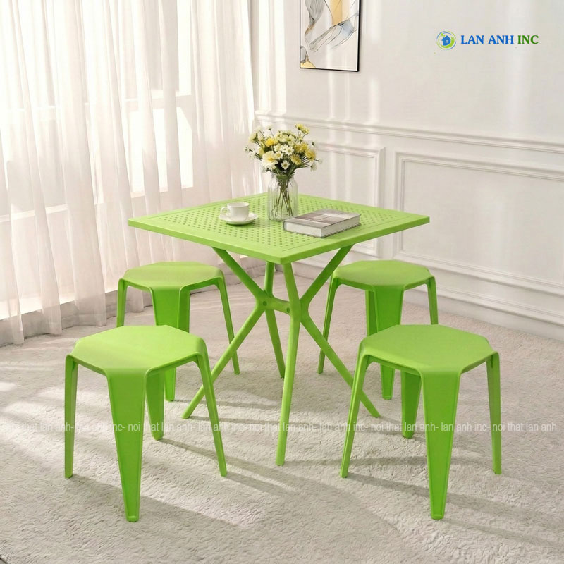 Bộ Bàn Ghế Cafe Vuông 4 Ghế Đông Nhựa BBCF54 Bộ Bàn Ghế Cafe Vuông 4 Ghế Đông Nhựa BBCF54 - Ảnh 6