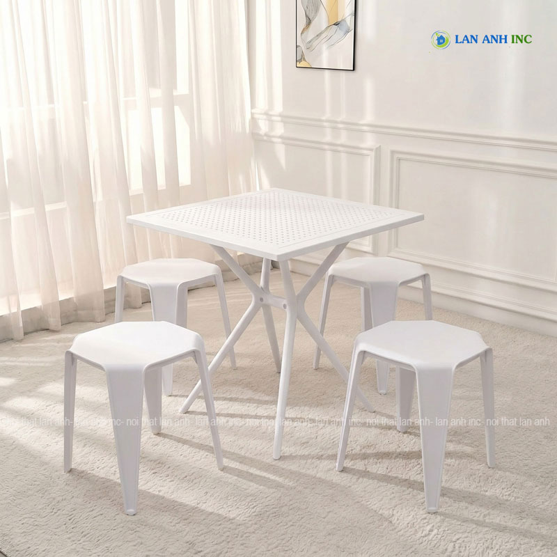Bộ Bàn Ghế Cafe Vuông 4 Ghế Đông Nhựa BBCF54 Bộ Bàn Ghế Cafe Vuông 4 Ghế Đông Nhựa BBCF54 - Ảnh 5