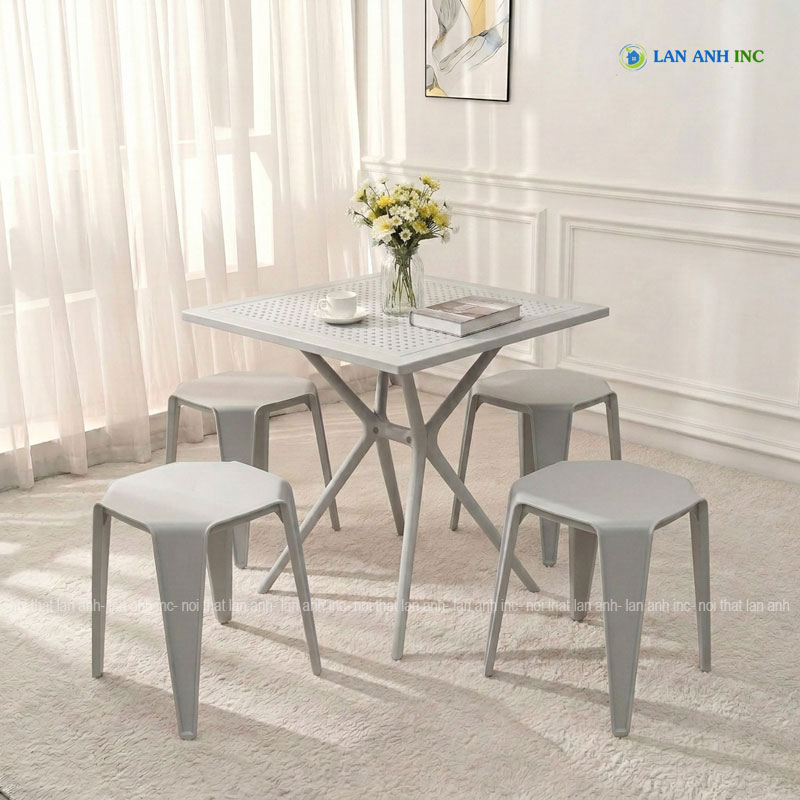 Bộ Bàn Ghế Cafe Vuông 4 Ghế Đông Nhựa BBCF54 Bộ Bàn Ghế Cafe Vuông 4 Ghế Đông Nhựa BBCF54 - Ảnh 9
