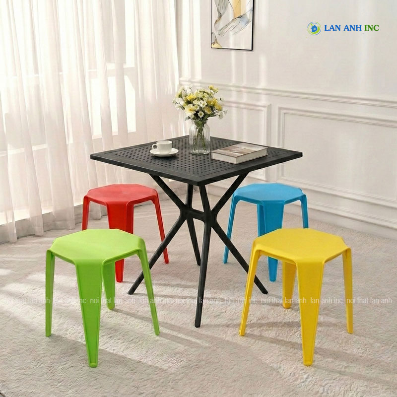 Bộ Bàn Ghế Cafe Vuông 4 Ghế Đông Nhựa BBCF54 Bộ Bàn Ghế Cafe Vuông 4 Ghế Đông Nhựa BBCF54 - Ảnh 4