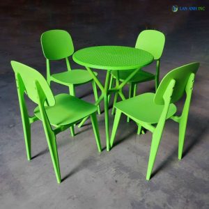 Alternative view of Bộ Bàn Ghế Cafe Tròn 4 Ghế Nhựa Đúc BBCF57