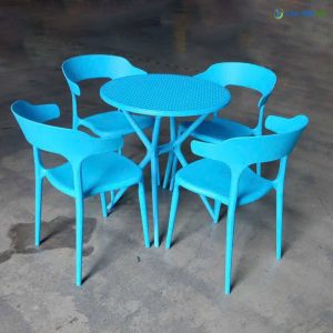 Alternative view of Bộ Bàn Ghế Cafe Nhựa Tròn 4 Ghế Nhựa Đúc BBCF59
