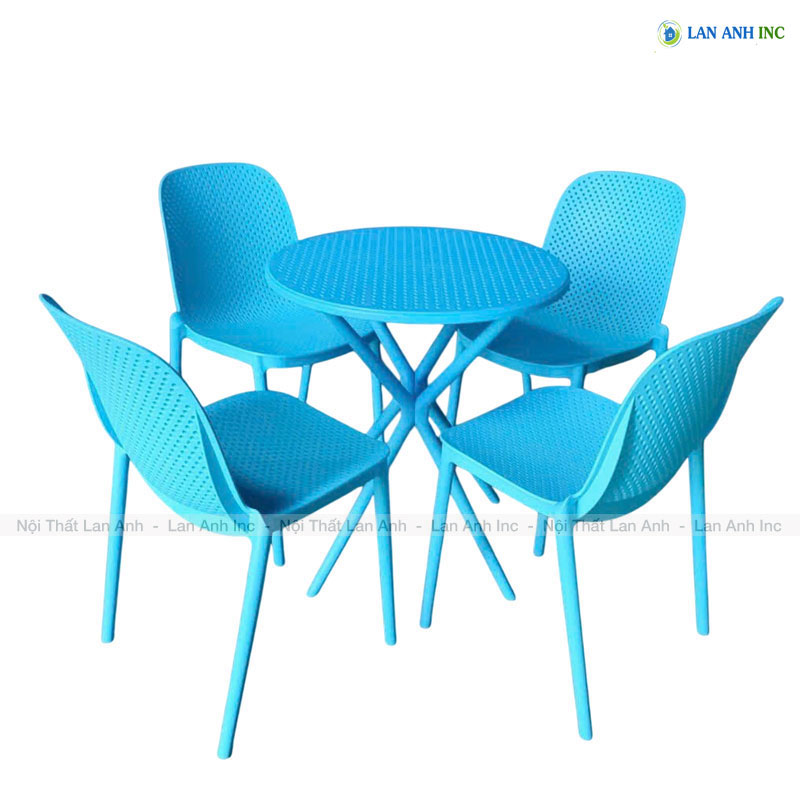 Bộ Bàn Ghế Cafe Tròn 4 Ghế Nhựa Đúc NGuyên Khối BBCF49 Bộ Bàn Ghế Cafe Tròn 4 Ghế Nhựa Đúc NGuyên Khối BBCF49