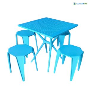 Alternative view of Bộ Bàn Ghế Cafe Vuông 4 Ghế Đông Nhựa BBCF54