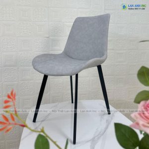 Ghế ăn bọc da chân sắt Nelson trơn LA30A