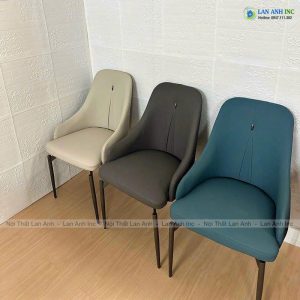 Ghế ăn bọc da chân sắt Liam