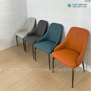 Alternative view of Ghế ăn bọc da chân sắt Liam