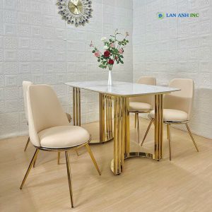 Alternative view of Ghế ăn bọc da chân sắt Aurora LA29A