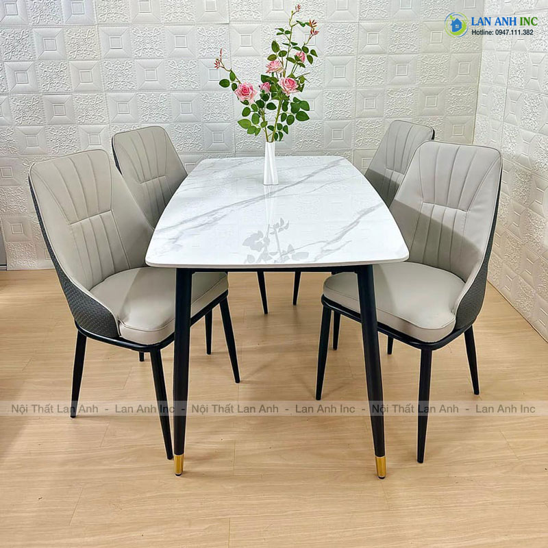 Ghế ăn bọc da chân sắt cao cấp đẹp hiện đại cho bàn ăn MISY LA72 bộ bàn 4 ghế . Ghế ăn bọc da chân sắt cao cấp đẹp hiện đại cho bàn ăn MISY LA72 bộ bàn 4 ghế .