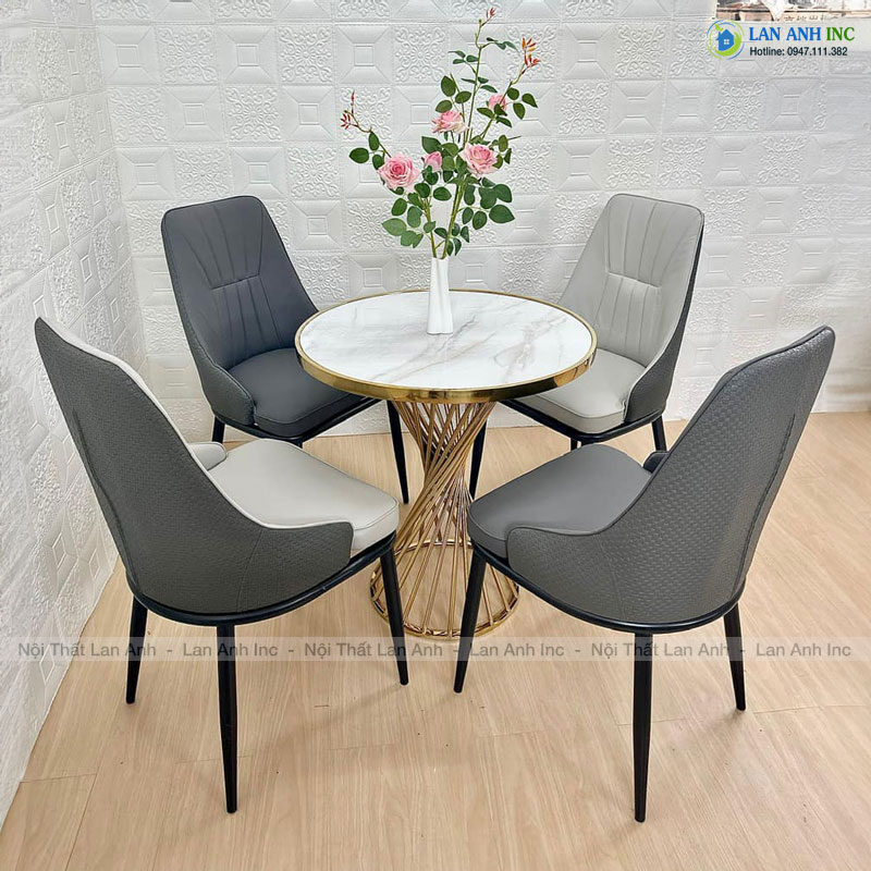 Ghế ăn bọc da chân sắt Misy LA72 Ghế ăn bọc da chân sắt Misy LA72